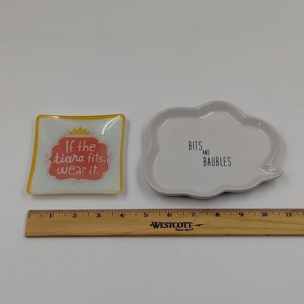 Set of 2 trinket ring/jewelry dishes Hallmark bits and baubles Tiara